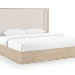 Tiberio Solid Wood And Linen Textured Fabric Bed