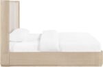 Tiberio Solid Wood And Linen Textured Fabric Bed - Image 4