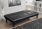 KATRINA UPHOLSTERED TUFTED CONVERTIBLE SOFA BED BLACK - Image 3