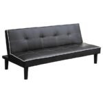 KATRINA UPHOLSTERED TUFTED CONVERTIBLE SOFA BED BLACK