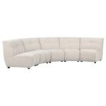 CHARLOTTE 5-PIECE UPHOLSTERED MODULAR SECTIONAL SOFA IVORY