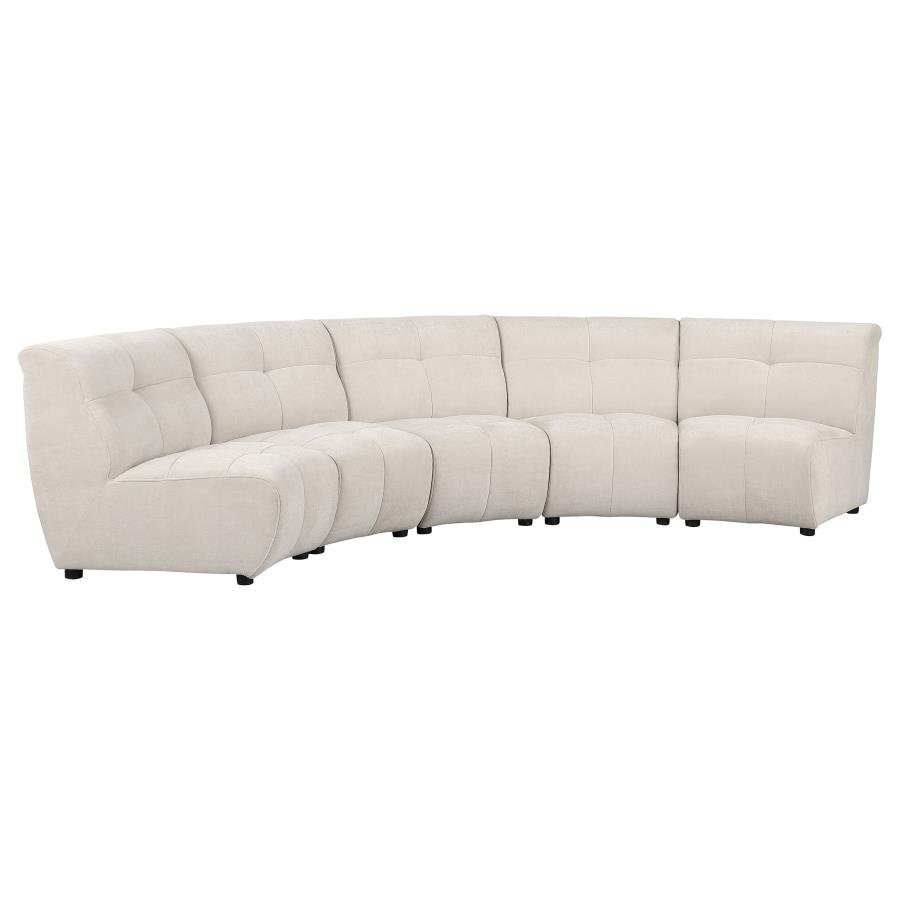 551300-S5_02x900.jpg CHARLOTTE 5-PIECE UPHOLSTERED MODULAR SECTIONAL SOFA IVORY - Image 1