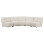 CHARLOTTE 5-PIECE UPHOLSTERED MODULAR SECTIONAL SOFA IVORY - Image 3