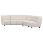CHARLOTTE 5-PIECE UPHOLSTERED MODULAR SECTIONAL SOFA IVORY - Image 4