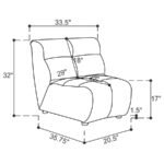 CHARLOTTE 5-PIECE UPHOLSTERED MODULAR SECTIONAL SOFA IVORY - Image 14