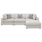 SERENE 4-PIECE UPHOLSTERED MODULAR SECTIONAL SOFA BEIGE - Image 3