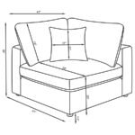 SERENE 4-PIECE UPHOLSTERED MODULAR SECTIONAL SOFA BEIGE - Image 15