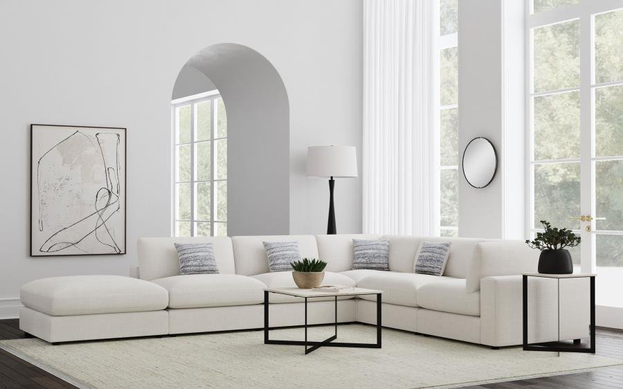 551321-SET_01x900.jpg SERENE 6-PIECE UPHOLSTERED MODULAR SECTIONAL SOFA BEIGE - Image 1