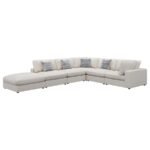 SERENE 6-PIECE UPHOLSTERED MODULAR SECTIONAL SOFA BEIGE - Image 2