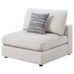 SERENE UPHOLSTERED ARMLESS CHAIR BEIGE - Image 4