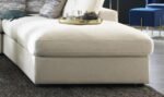 SERENE SQUARE UPHOLSTERED OTTOMAN BEIGE - Image 2