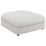 SERENE SQUARE UPHOLSTERED OTTOMAN BEIGE