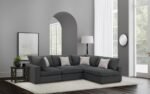 SERENE 4-PIECE UPHOLSTERED MODULAR SECTIONAL SOFA CHARCOAL - Image 2