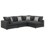 SERENE 4-PIECE UPHOLSTERED MODULAR SECTIONAL SOFA CHARCOAL