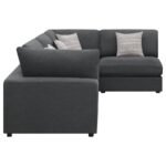SERENE 4-PIECE UPHOLSTERED MODULAR SECTIONAL SOFA CHARCOAL - Image 5