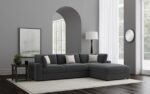 SERENE 4-PIECE UPHOLSTERED MODULAR SECTIONAL SOFA CHARCOAL - Image 2