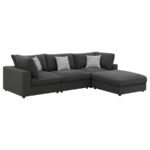 SERENE 4-PIECE UPHOLSTERED MODULAR SECTIONAL SOFA CHARCOAL