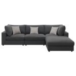 SERENE 4-PIECE UPHOLSTERED MODULAR SECTIONAL SOFA CHARCOAL - Image 3