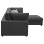 SERENE 4-PIECE UPHOLSTERED MODULAR SECTIONAL SOFA CHARCOAL - Image 5