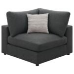 SERENE 4-PIECE UPHOLSTERED MODULAR SECTIONAL SOFA CHARCOAL - Image 8
