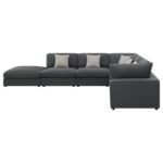 SERENE 6-PIECE UPHOLSTERED MODULAR SECTIONAL SOFA CHARCOAL - Image 3