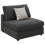 SERENE UPHOLSTERED ARMLESS CHAIR CHARCOAL