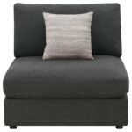 SERENE UPHOLSTERED ARMLESS CHAIR CHARCOAL - Image 3