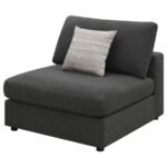 SERENE UPHOLSTERED ARMLESS CHAIR CHARCOAL - Image 4