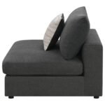 SERENE UPHOLSTERED ARMLESS CHAIR CHARCOAL - Image 5