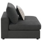 SERENE UPHOLSTERED ARMLESS CHAIR CHARCOAL - Image 8
