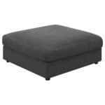 SERENE SQUARE UPHOLSTERED OTTOMAN CHARCOAL
