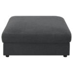 SERENE SQUARE UPHOLSTERED OTTOMAN CHARCOAL - Image 3