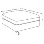 SERENE SQUARE UPHOLSTERED OTTOMAN CHARCOAL - Image 5