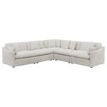 HOBSON 5-PIECE UPHOLSTERED MODULAR SECTIONAL SOFA IVORY - Image 2