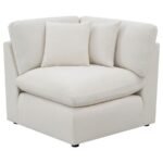 HOBSON 5-PIECE UPHOLSTERED MODULAR SECTIONAL SOFA IVORY - Image 4