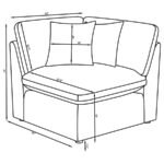 HOBSON 5-PIECE UPHOLSTERED MODULAR SECTIONAL SOFA IVORY - Image 9