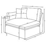 HOBSON 5-PIECE UPHOLSTERED MODULAR SECTIONAL SOFA IVORY - Image 10