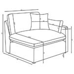 HOBSON 5-PIECE UPHOLSTERED MODULAR SECTIONAL SOFA IVORY - Image 11