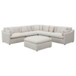 HOBSON 6-PIECE UPHOLSTERED MODULAR SECTIONAL SOFA IVORY - Image 2