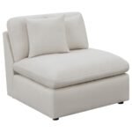 HOBSON 6-PIECE UPHOLSTERED MODULAR SECTIONAL SOFA IVORY - Image 6