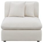 HOBSON UPHOLSTERED ARMLESS CHAIR IVORY - Image 3