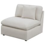 HOBSON UPHOLSTERED ARMLESS CHAIR IVORY - Image 4