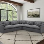 HOBSON 5-PIECE UPHOLSTERED MODULAR SECTIONAL SOFA CHARCOAL