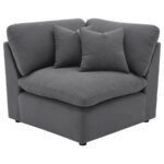 HOBSON 5-PIECE UPHOLSTERED MODULAR SECTIONAL SOFA CHARCOAL - Image 4