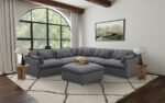 HOBSON 6-PIECE UPHOLSTERED MODULAR SECTIONAL SOFA CHARCOAL - Image 2