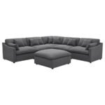 HOBSON 6-PIECE UPHOLSTERED MODULAR SECTIONAL SOFA CHARCOAL