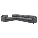 HOBSON 6-PIECE UPHOLSTERED MODULAR SECTIONAL SOFA CHARCOAL - Image 3
