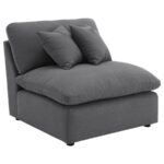 HOBSON 6-PIECE UPHOLSTERED MODULAR SECTIONAL SOFA CHARCOAL - Image 4