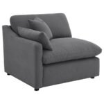 HOBSON 6-PIECE UPHOLSTERED MODULAR SECTIONAL SOFA CHARCOAL - Image 7