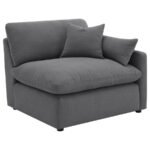 HOBSON 6-PIECE UPHOLSTERED MODULAR SECTIONAL SOFA CHARCOAL - Image 8